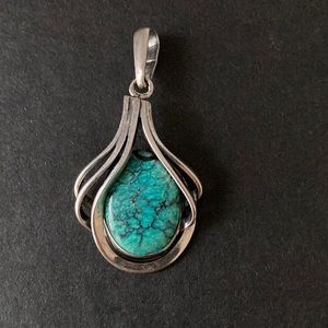 Turquoise & silver pendant